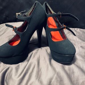 Black high heels . Poss 6 inch heels